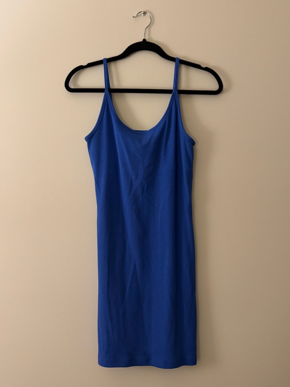 Blue Spaghetti Strap Ribbed Dress - Women